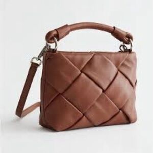 & Other Stories Braided Leather Crossbody Bag Brown